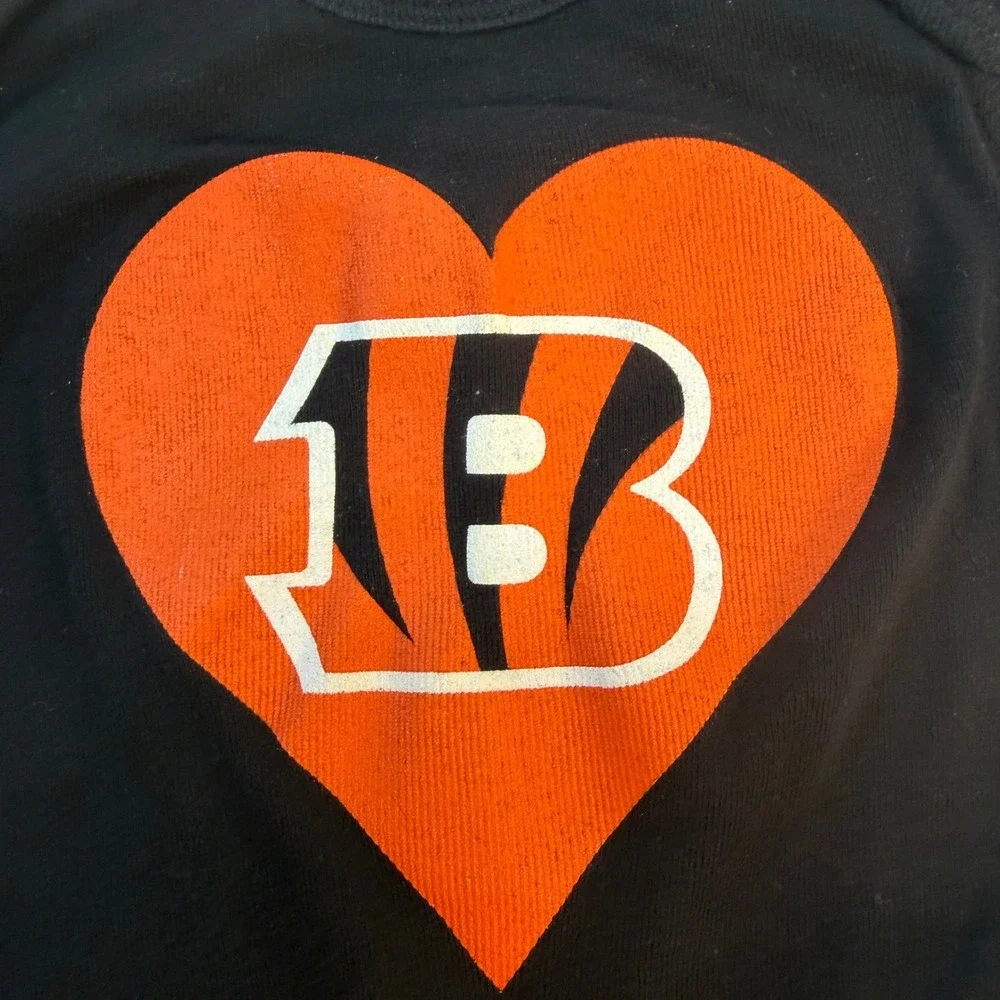 Cincinnati Bengals Bodysuit Kids 3-6M White Black Football One Piece Game Day